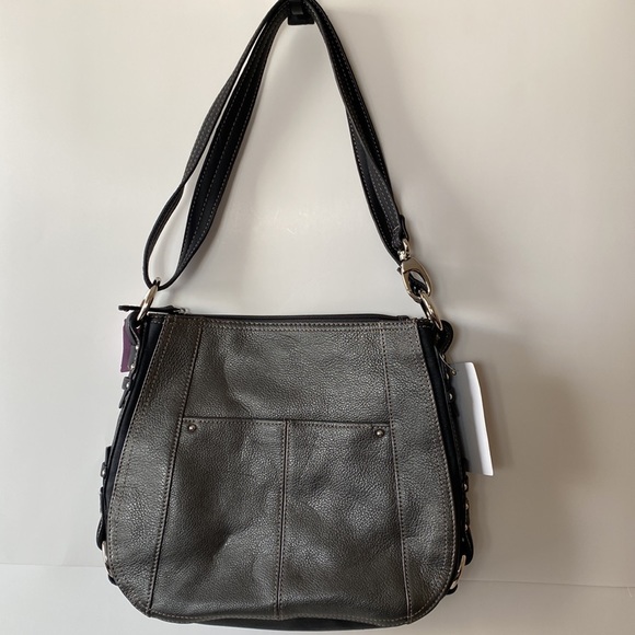 NWT Tignanello Leather Crossbody Pewter Shoulder Bag - Picture 2 of 16